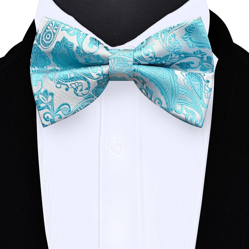 GUSLESON Bow Ties for Men Pre-tied Adjustable Paisley Bowties for Wedding Business Party - Image 2
